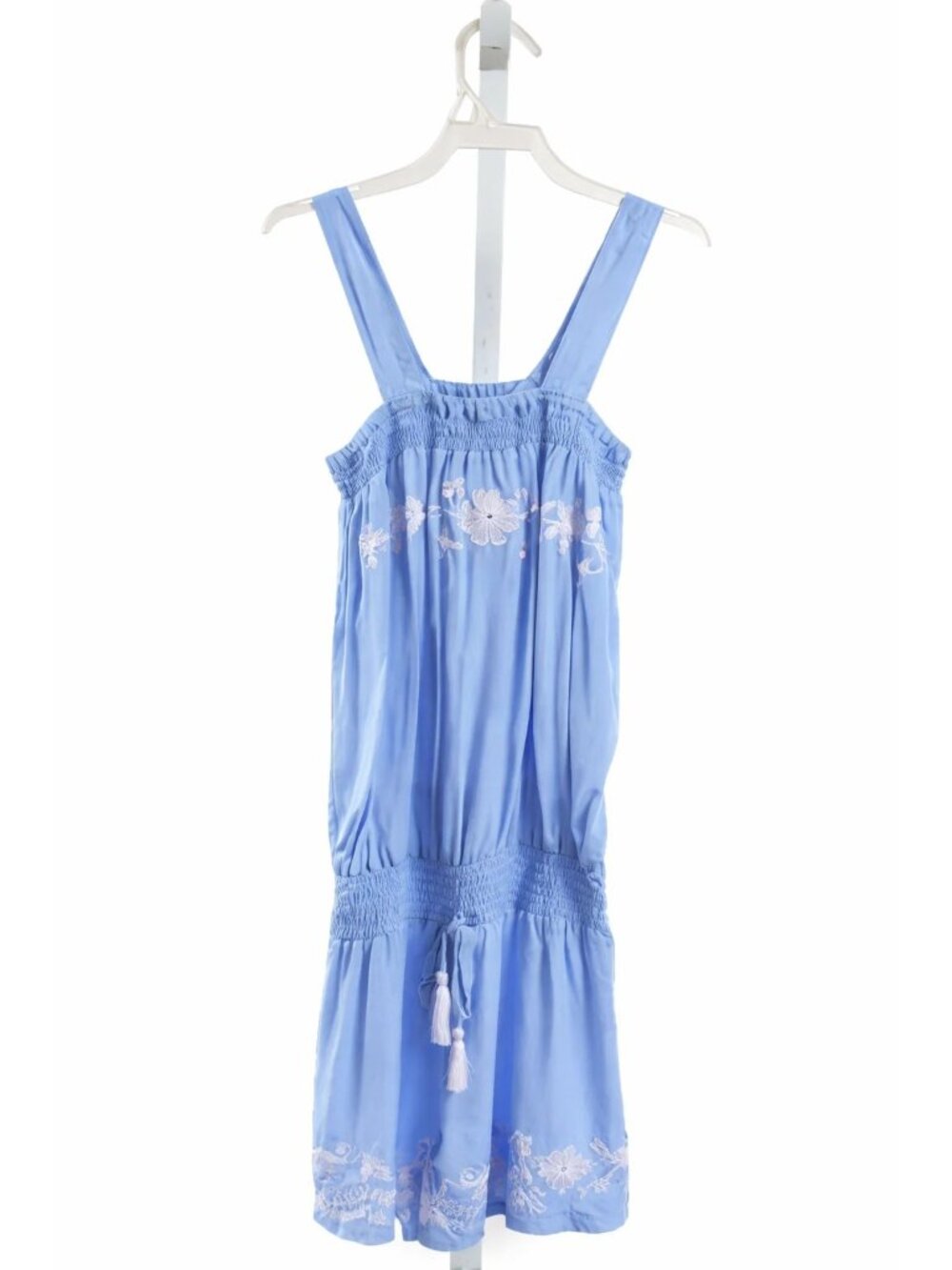 JOYOUS AND FREE BLUE FLORAL APPLIQUED ROMPER